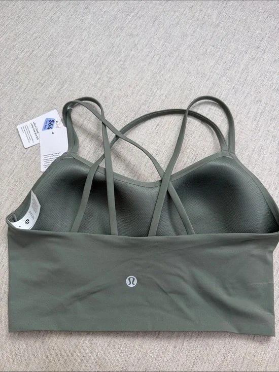 lululemon Like A Cloud Willow Green Longline Strappy Sports Bra B/C cup