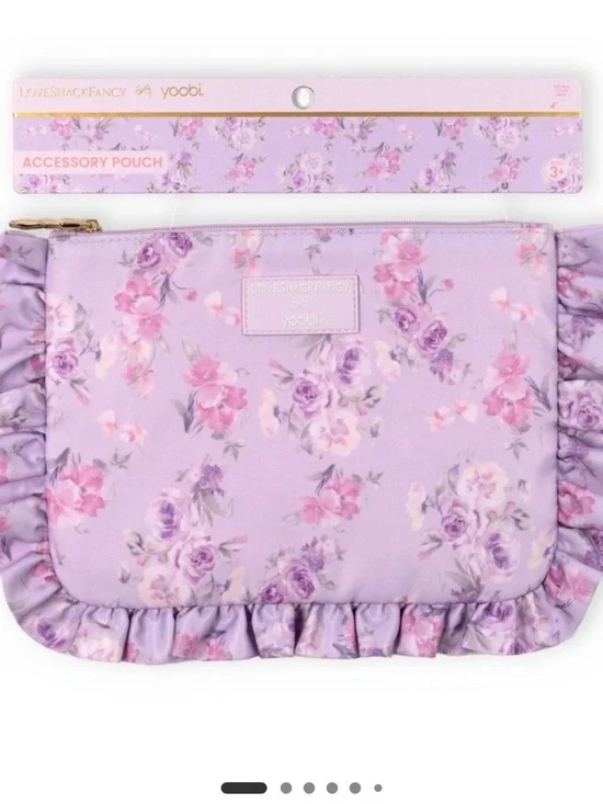 LoveShackFancy x Target - Yoobi Happy Thoughts ruffled pencil case in Hibiscus