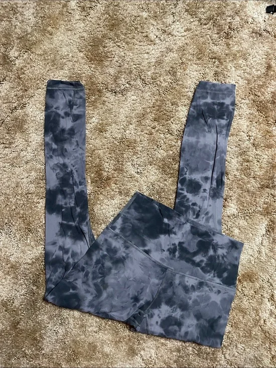 Lululemon Tie Dye Align‎ Black & Gray Legging Size 6
