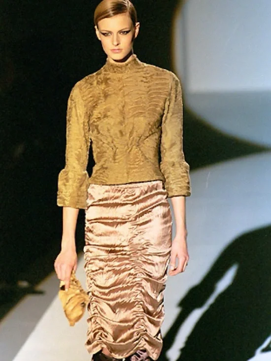 GUCCI FW99 TOM FORD SILK SKIRT RARE SZ 38 S M VINTAGE COLLECTIBLE