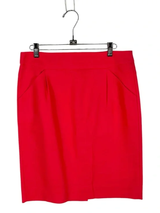 J.Crew Red The‎ Pencil Skirt 100% Cotton Size 6