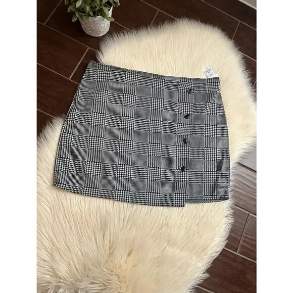 Joe Boxer black/white plaid winter wrap skirt sz 2x NWT