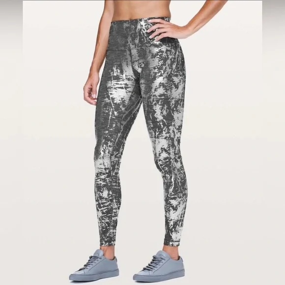 Lululemon Athletica Wunder Under Brindle Foil Leggings Size 4