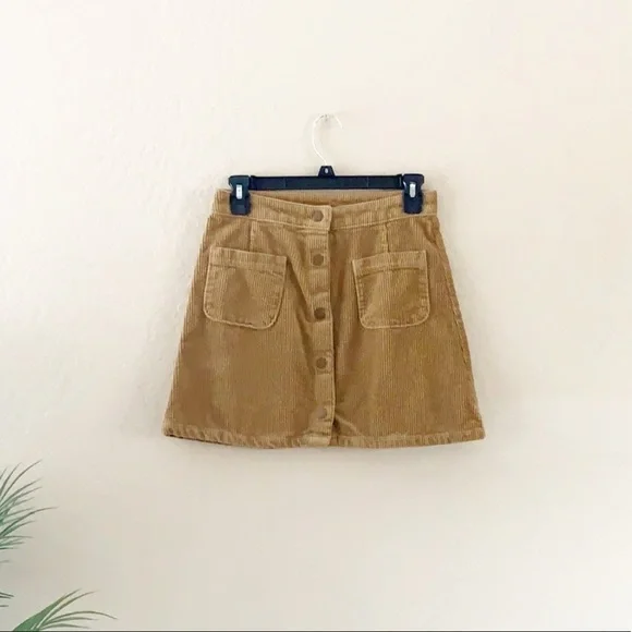 🌿Final Sale Arizona Jean Co. Corduroy Button Up Brown‎ Skirt