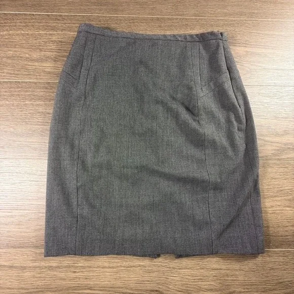 Express Design Studio Womens Grey Micro Houndstooth Pencil Skirt Size 8 Office