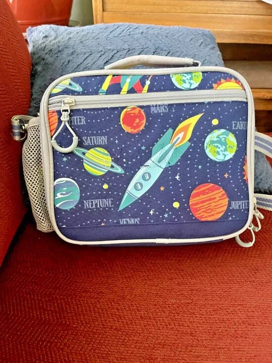 Pottery Barn Kids Cold Pack Lunch Box Planets Solar System Rockets Space Navy