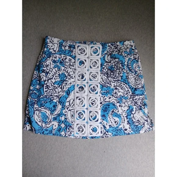 Lilly Pulitzer Skirt 4 Skort Marigold Mini Floral Resort Beach Cruise