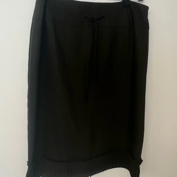 Marc Ray Women's Army Green Tie-Waist Wool Aline Skirt Sz 14‎