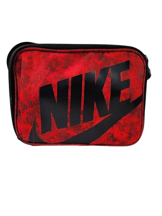Nike Lunch Box Red Insulated Hardcase Zip Pouch Back to School
