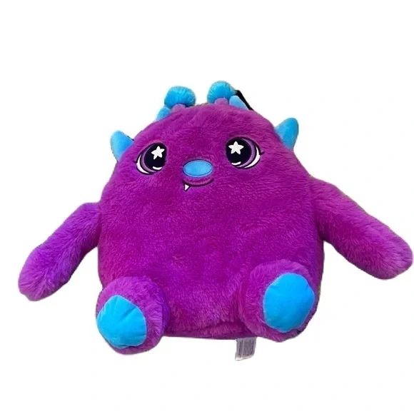 Fiesta Purple Monstered Plush Backpack Book Bag Stuffed Kids