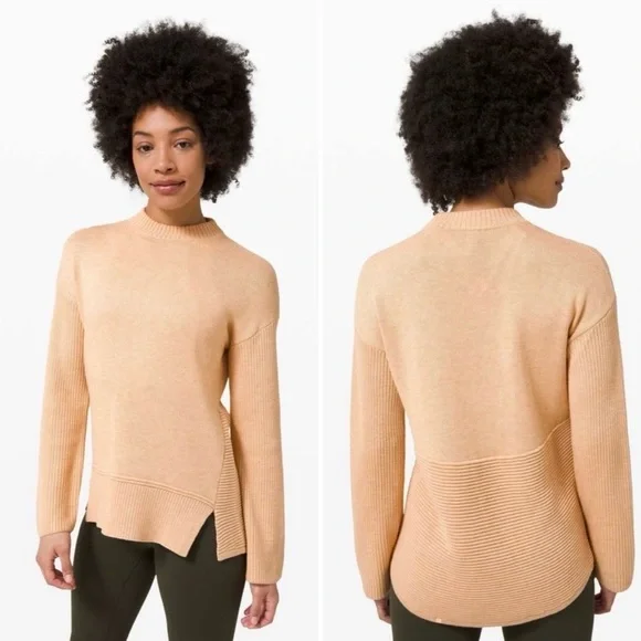 Lululemon Total Ellipse Sweater in Heathered Ivory Peach