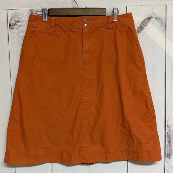 Patagonia‎ Women’s Organic Cotton Skirt Size 10 Orange EUC