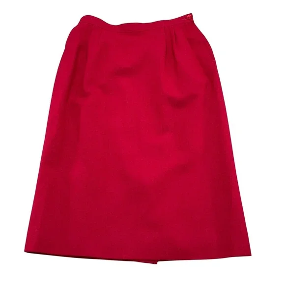Pendleton Skirt Women 10 Red Aline Lined Back Slit Career‎ Classic Holiday Wool