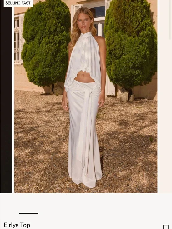 PepperMayo Eirlys White Halter Maxi Skirt and Top
