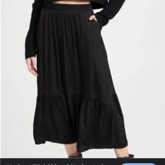 Nation LTD Black Maxi Skirt 100% Pima cotton