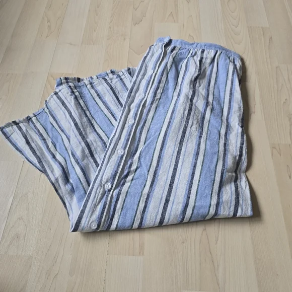 Max Studio Linen Blend Button Front Skirt Size Large