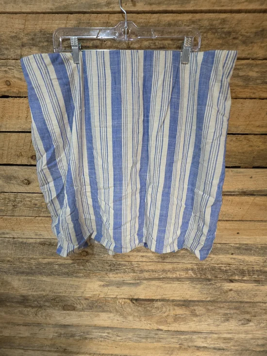 Torrid Blue White Striped Linen Blend High Waist Pull-On Mini Skirt Size 2 (2X)