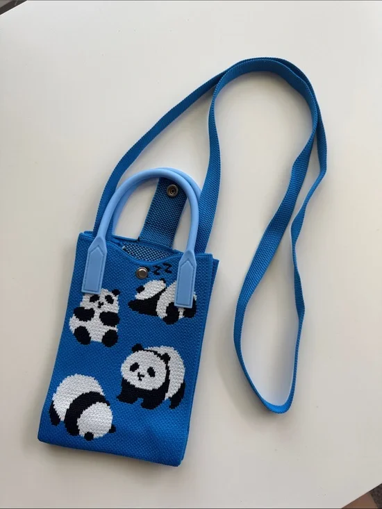 Kids Blue Panda Crossbody Bag - Cute Animal Print