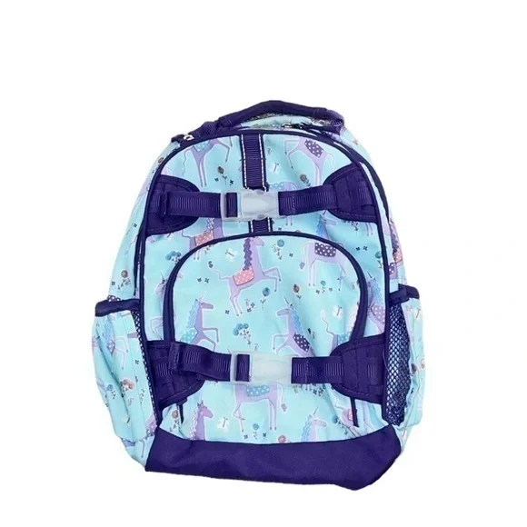 Pottery Barn Kids Mackenzie Aqua/Purple Unicorn‎ Backpack