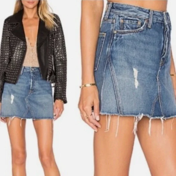 GRLFRND Eva Denim Mini Skirt Size 27