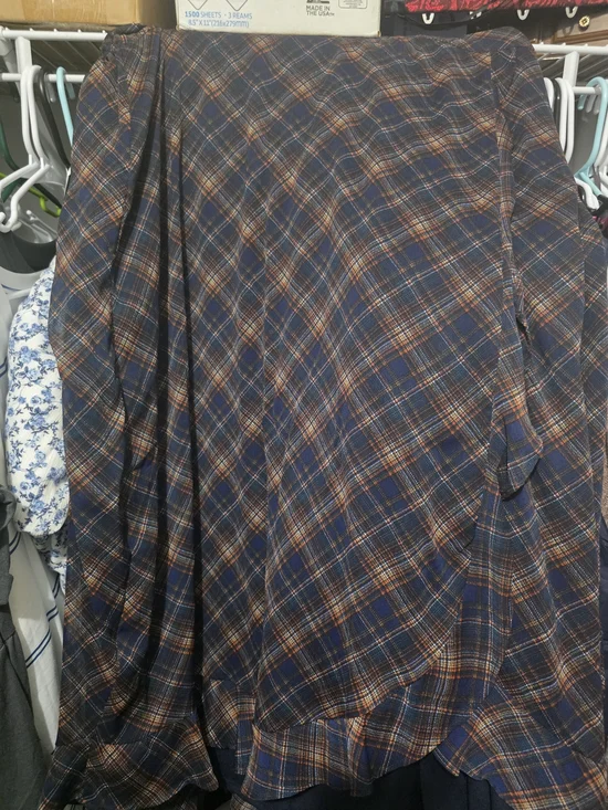 Maurices Navy Plaid Maxi Skirt