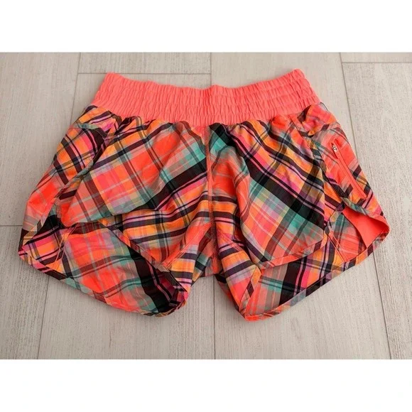 Lululemon Tracker Short II Sz 10 Rad Plaid Very Light Flare Reflective