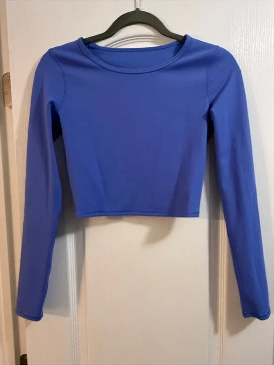 lululemon athletica Long-Sleeve Crop Top in Royal Blue