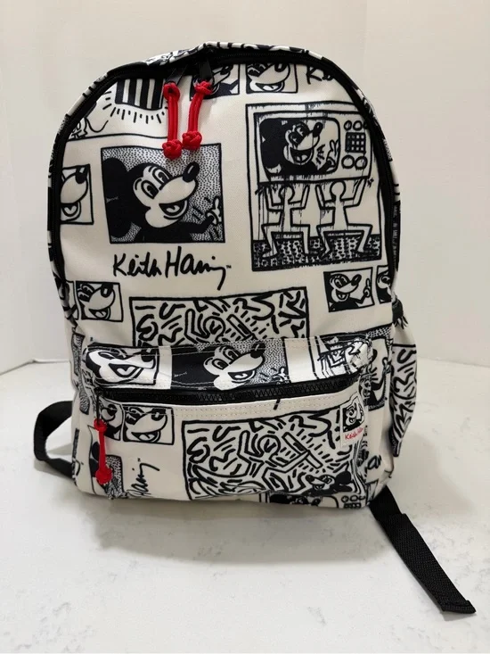 Disney Mickey Mouse x Keith Haring Black & White Graphic Backpack