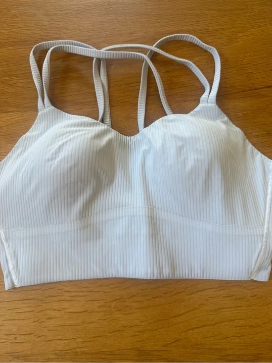 Lululemon Like a Cloud Long Line Ribbed Bra in a pale gray B/C cup