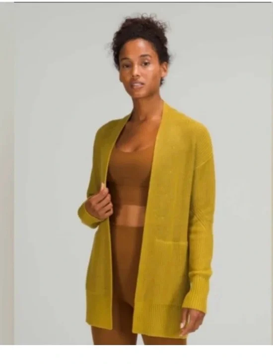 Lululemon Open-Front Women’s Cardigan Sweater in Mustard Medium