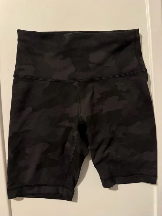 lululemon Black Camo High-Rise Bike Shorts