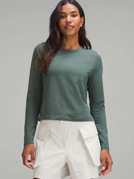Lululemon Classic-Fit Cotton-Blend Long Sleeve Shirt Dark Forest
