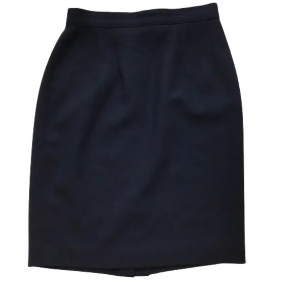 GIANNI Blue Wool Lined Pencil Skirt 4 Petite