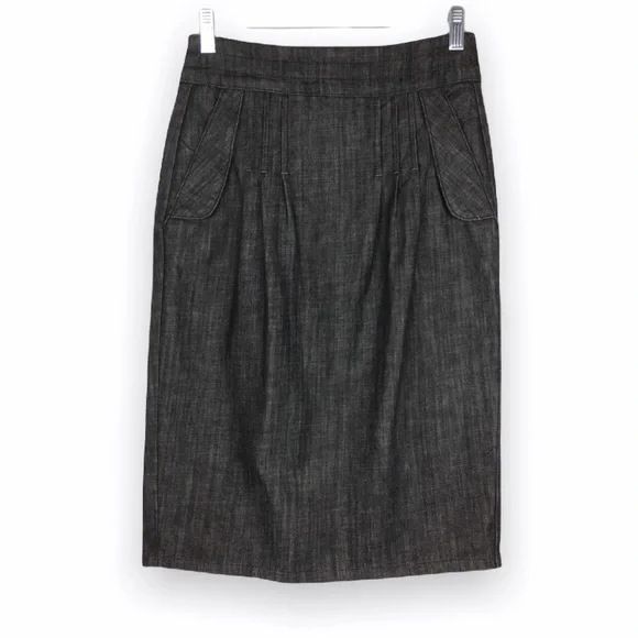 Level 99 Womens Size 27‎ Charcoal Dark Gray Black Denim Jean Pencil Skirt