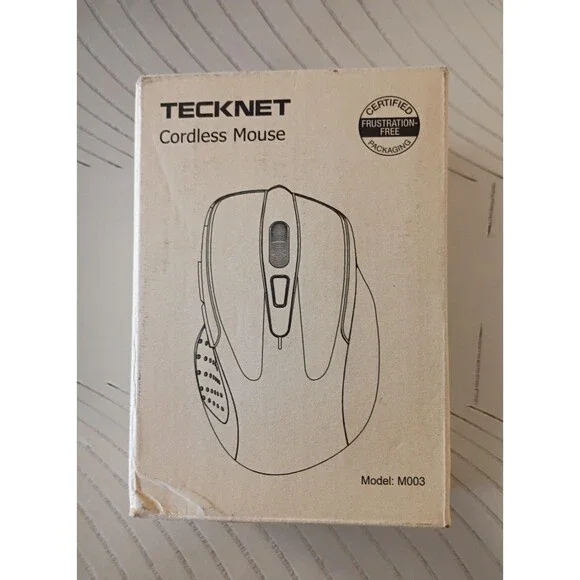 Tecknet Cordless Wireless Optical BLUE ComputerMouse Model:M003 BATTERY AAA
