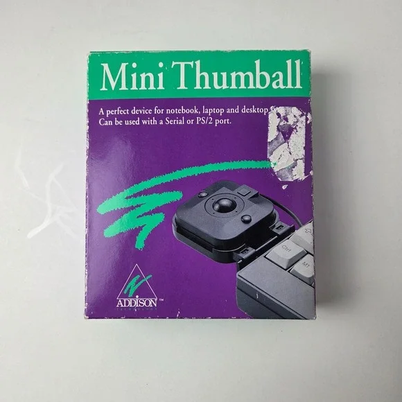 Vintage Mini Thumball HTF Mouse Addison Technology w/Box