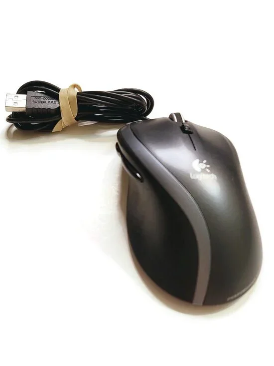 Logitech M500 USB Optical 7 Button Mouse Black Performance Laser M-U0007 WORKS