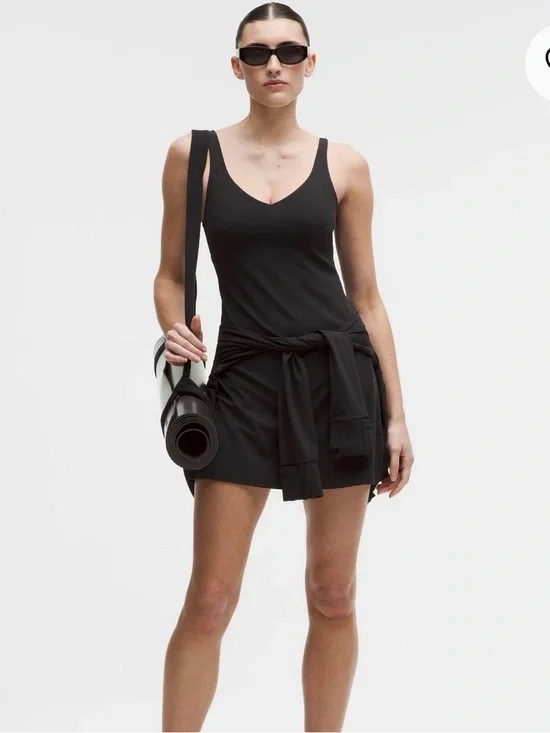 lululemon Black Align™ Dress w/ Built-In Shelf Bra & 4” Shorts Liner NWT
