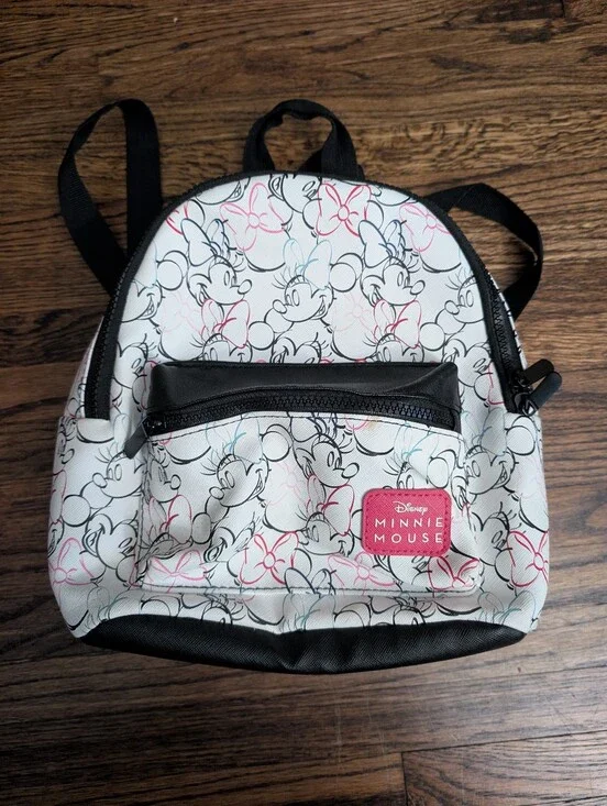 Disney Minnie Mouse White, Pink & Black Kids Mini Backpack