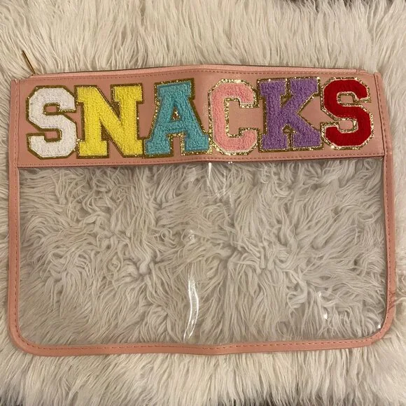 SNACKS Varsity Letter Clear Travel Bag - 16