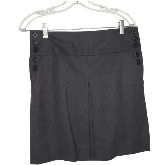 J. Crew Wool Dark Academia Skirt Schoolgirl Gray Pleated Side Button Women 4