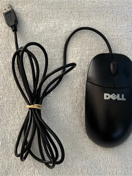 Share Dell M-UK DEL3 USB Wired Mechanical Ball Wheel Mouse BLACK - Good Conditio