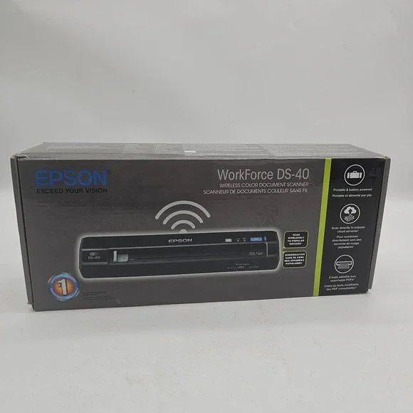 Epson WorkForce DS-40 Wireless Portable Color Document Scanner