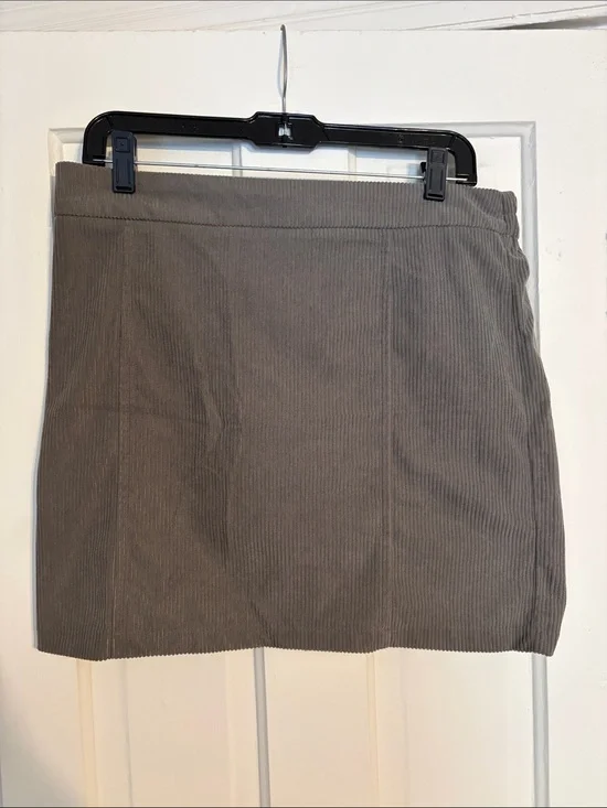 Sincerely Jules Corded Mini Skirt in Gray