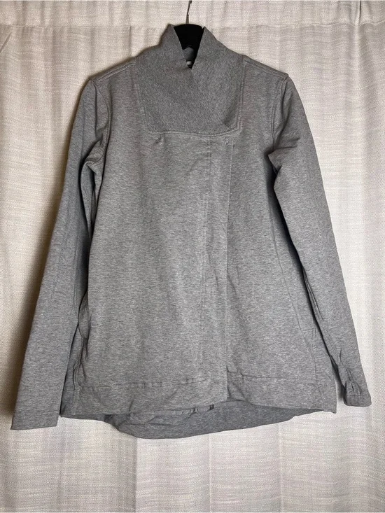 Lululemon Belle Wrap Jacket Heathered Medium Grey French Terry Size 8