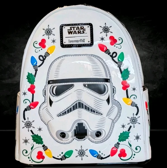 Loungefly White Stormtrooper Kids Backpack with Festive Lights