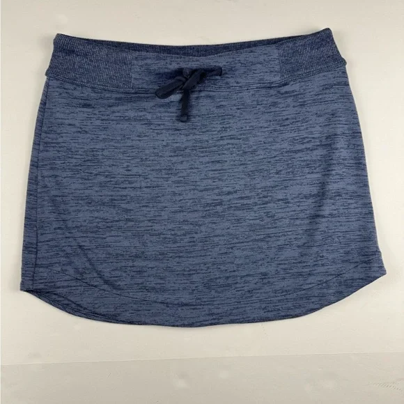 Athleta Heathered Blue Downplay mini skirt size medium like new