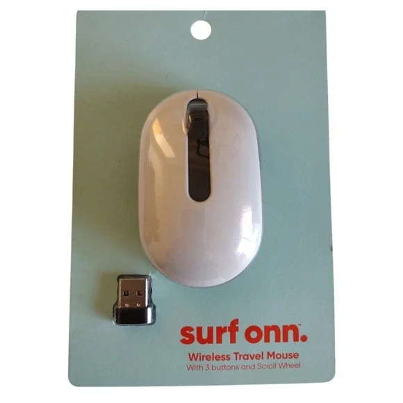 Surf onn  Wireless Travel Mouse with 3 Buttons and Scroll Wheel‎ Wireless USB