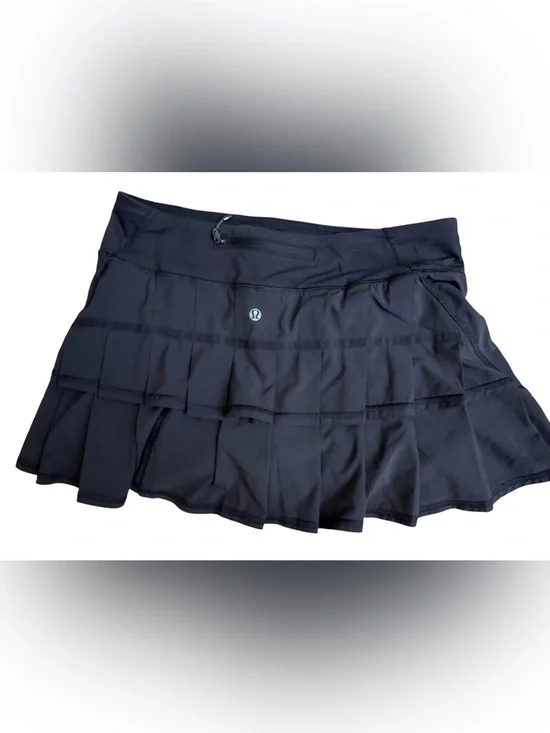 Lululemon Pace Rival Black Pleated Tennis Golf Skort Size 6