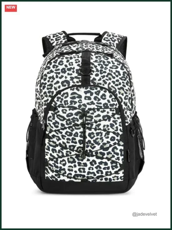 Animal Print Backpack for Teen Girls, Large 18 Inch School Bookbag
